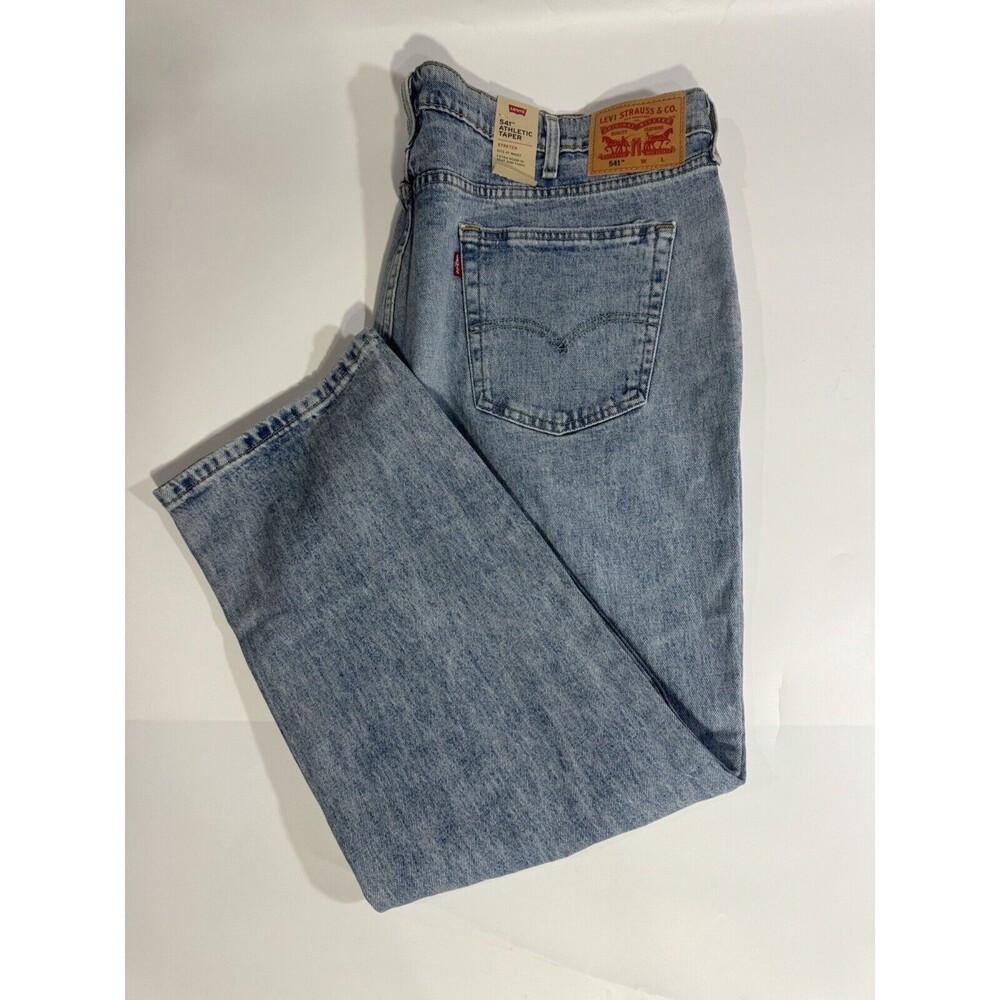 BIG&TALL. LEVI'S 541 ATHLETIC TAPER DESTRUCTION BLUE DENIM MENS SIZE 40X36  NWT